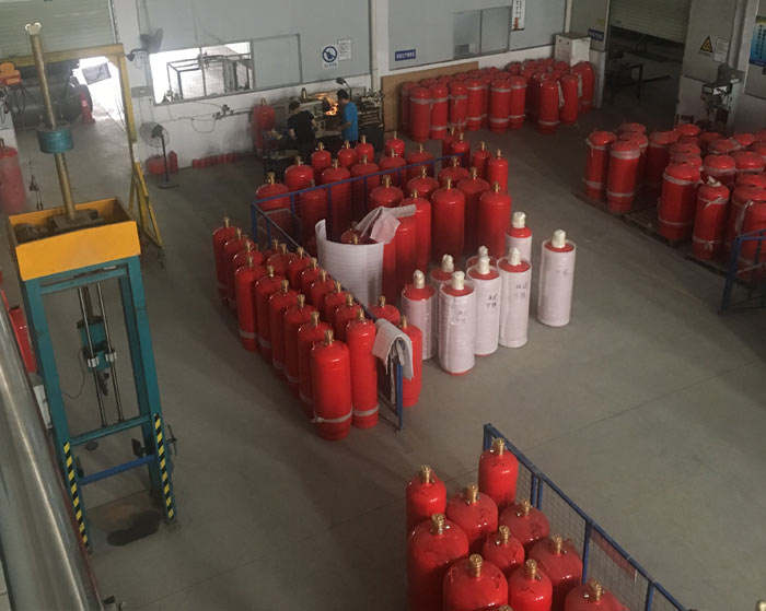 气体消防系统瓶组车间生产组装现场 气体消防系统瓶组车间生产组装现场